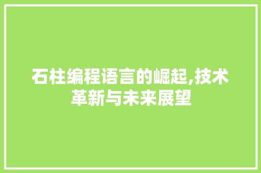 石柱编程语言的崛起,技术革新与未来展望