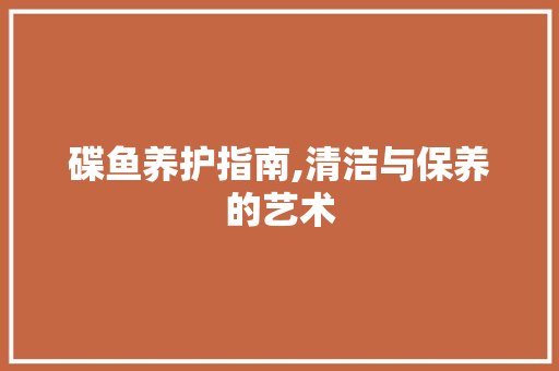碟鱼养护指南,清洁与保养的艺术
