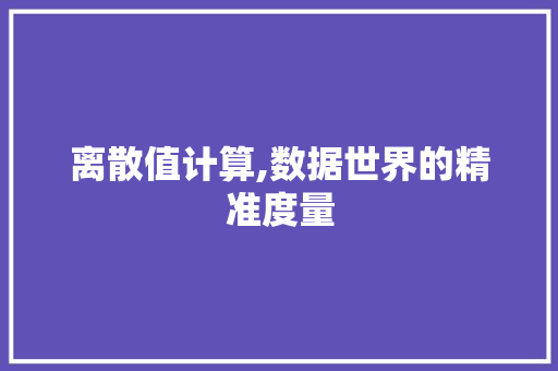 离散值计算,数据世界的精准度量
