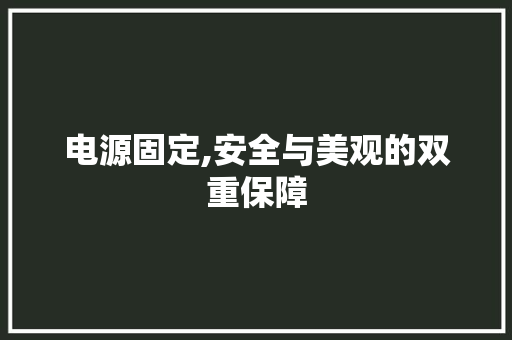 电源固定,安全与美观的双重保障 电脑配置 电源固定,安全与美观的双重保障 电脑配置