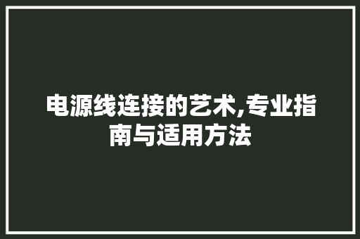 电源线连接的艺术,专业指南与适用方法 操作系统
