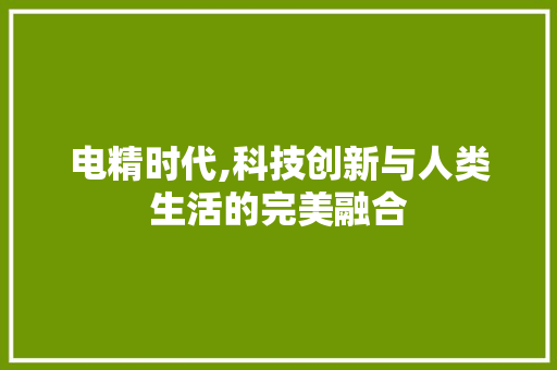 电精时代,科技创新与人类生活的完美融合