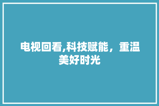 电视回看,科技赋能，重温美好时光