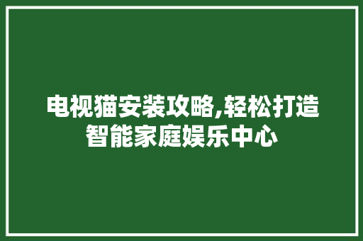 电视猫安装攻略,轻松打造智能家庭娱乐中心