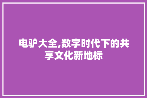 电驴大全,数字时代下的共享文化新地标