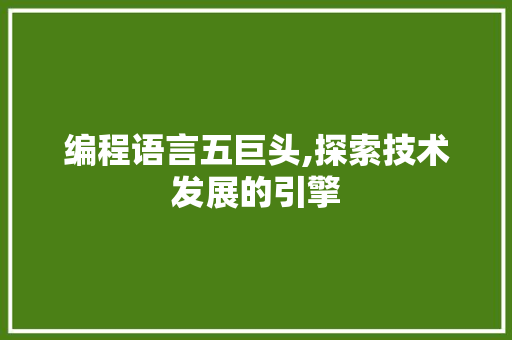 编程语言五巨头,探索技术发展的引擎