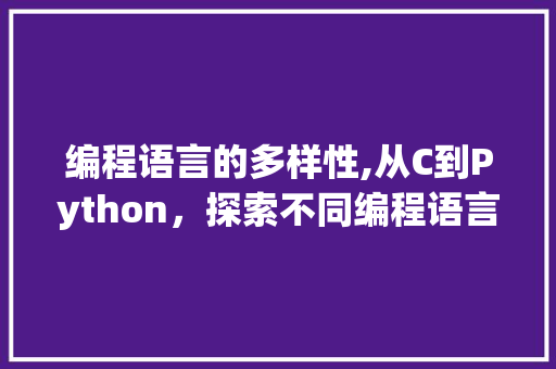 编程语言的多样性,从C到Python，探索不同编程语言的世界