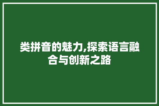 类拼音的魅力,探索语言融合与创新之路