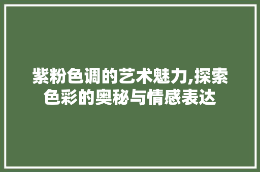 紫粉色调的艺术魅力,探索色彩的奥秘与情感表达
