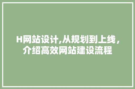 H网站设计,从规划到上线，介绍高效网站建设流程 H网站设计,从规划到上线，介绍高效网站建设流程 操作系统
