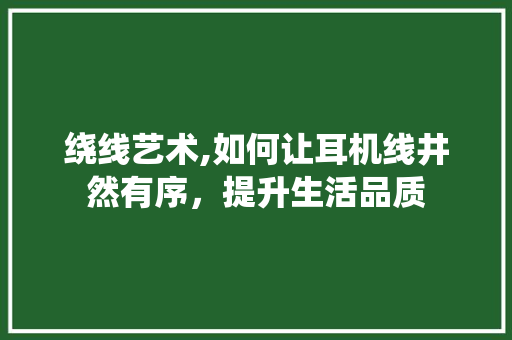 绕线艺术,如何让耳机线井然有序，提升生活品质