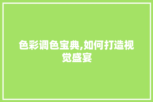 色彩调色宝典,如何打造视觉盛宴