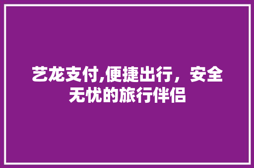 艺龙支付,便捷出行，安全无忧的旅行伴侣