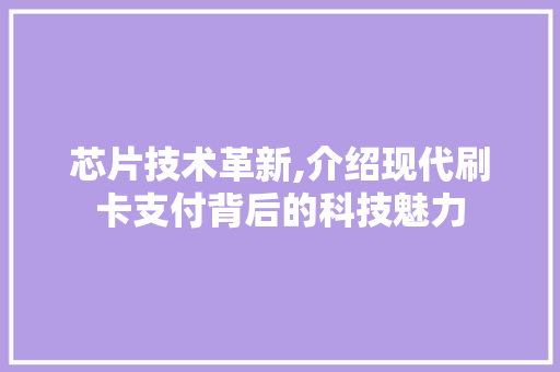 芯片技术革新,介绍现代刷卡支付背后的科技魅力