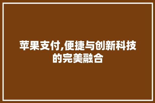苹果支付,便捷与创新科技的完美融合 操作系统
