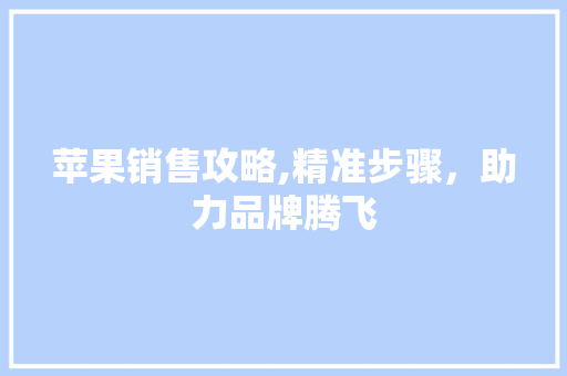 苹果销售攻略,精准步骤，助力品牌腾飞