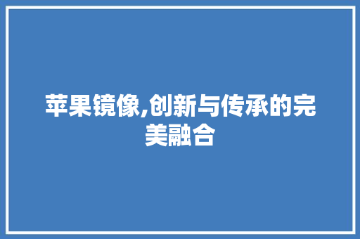 苹果镜像,创新与传承的完美融合