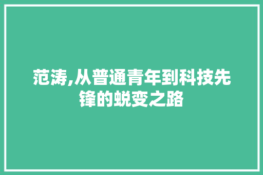 范涛,从普通青年到科技先锋的蜕变之路