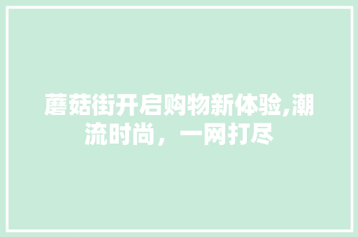 蘑菇街开启购物新体验,潮流时尚，一网打尽