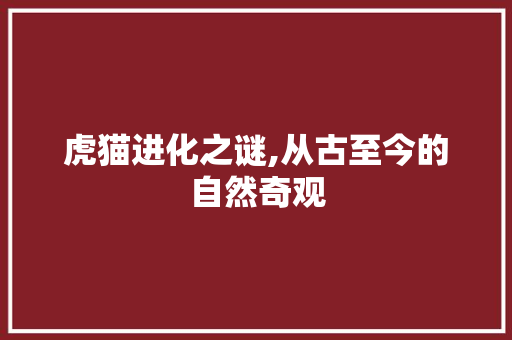虎猫进化之谜,从古至今的自然奇观