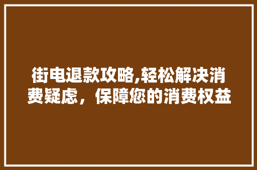 街电退款攻略,轻松解决消费疑虑，保障您的消费权益 编程语言