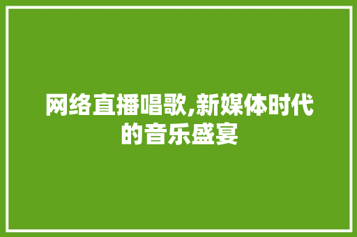 网络直播唱歌,新媒体时代的音乐盛宴