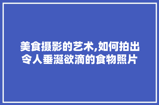 美食摄影的艺术,如何拍出令人垂涎欲滴的食物照片