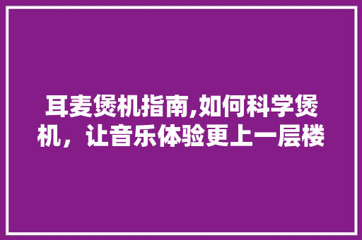 耳麦煲机指南,如何科学煲机，让音乐体验更上一层楼