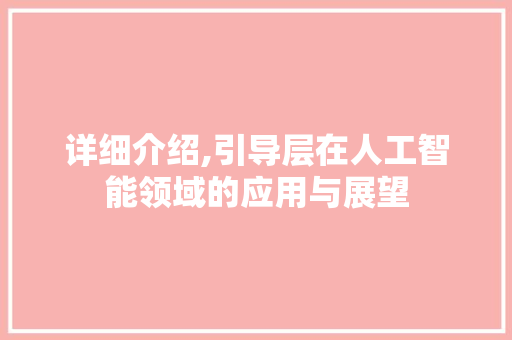 详细介绍,引导层在人工智能领域的应用与展望