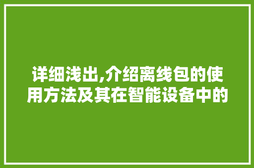 详细浅出,介绍离线包的使用方法及其在智能设备中的应用 操作系统