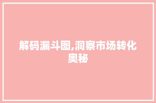 解码漏斗图,洞察市场转化奥秘 操作系统