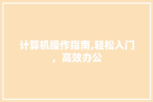 计算机操作指南,轻松入门，高效办公