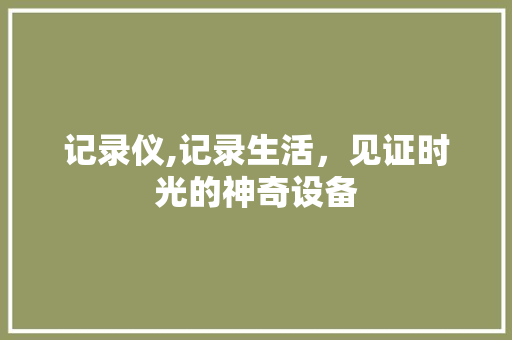 记录仪,记录生活，见证时光的神奇设备 操作系统
