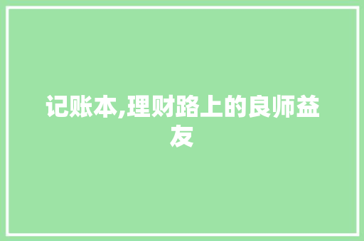 记账本,理财路上的良师益友