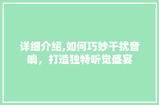 详细介绍,如何巧妙干扰音响,打造独特听觉盛宴 详细介绍,如何巧妙干扰音响,打造独特听觉盛宴