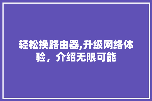 轻松换路由器,升级网络体验，介绍无限可能