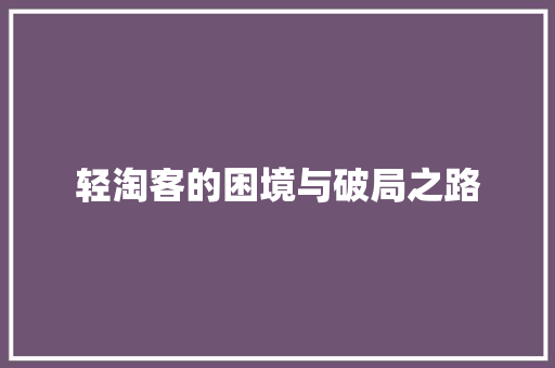 轻淘客的困境与破局之路 轻淘客的困境与破局之路