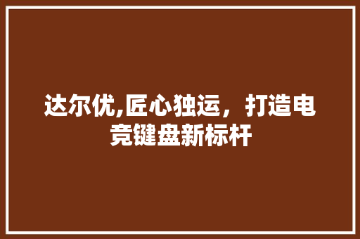 达尔优,匠心独运，打造电竞键盘新标杆