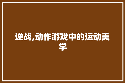 逆战,动作游戏中的运动美学 编程语言