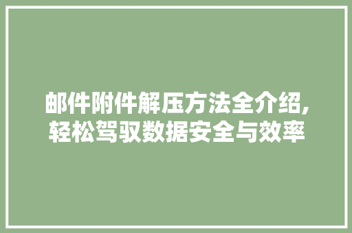 邮件附件解压方法全介绍,轻松驾驭数据安全与效率
