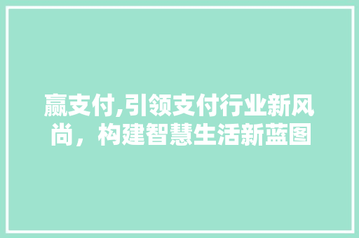 赢支付,引领支付行业新风尚,构建智慧生活新蓝图 赢支付,引领支付行业新风尚,构建智慧生活新蓝图