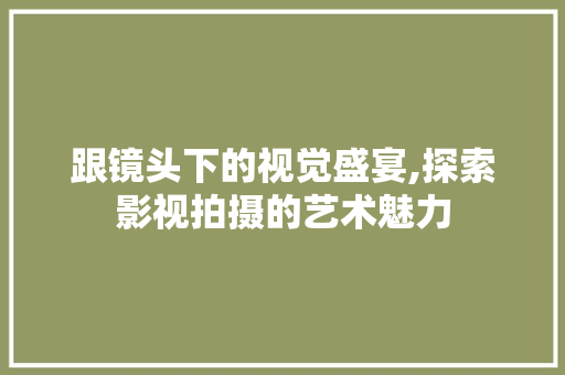 跟镜头下的视觉盛宴,探索影视拍摄的艺术魅力