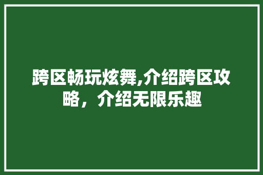 跨区畅玩炫舞,介绍跨区攻略，介绍无限乐趣