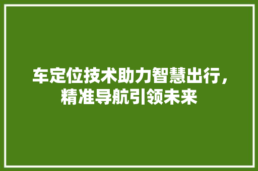 车定位技术助力智慧出行，精准导航引领未来 电脑配置