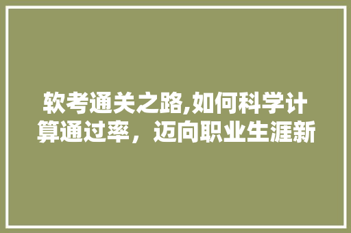 软考通关之路,如何科学计算通过率，迈向职业生涯新高度