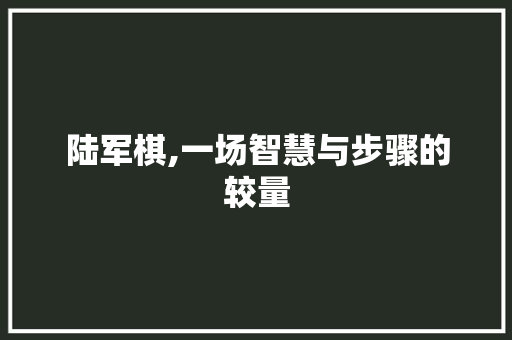 陆军棋,一场智慧与步骤的较量