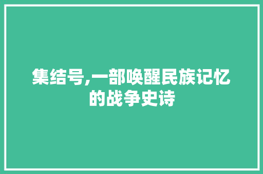 集结号,一部唤醒民族记忆的战争史诗
