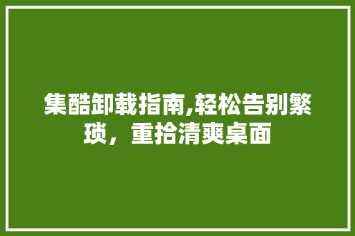 集酷卸载指南,轻松告别繁琐，重拾清爽桌面