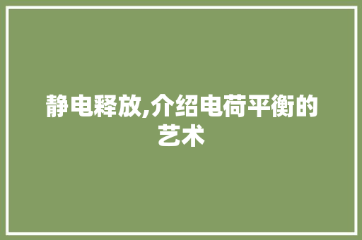 静电释放,介绍电荷平衡的艺术 电脑故障维修