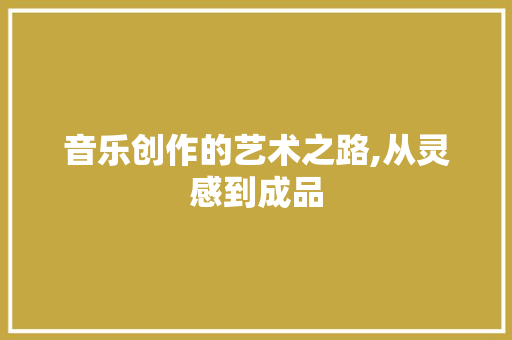 音乐创作的艺术之路,从灵感到成品